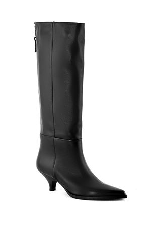 Black leather high boot ELENA IACHI | E4351NERO